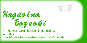 magdolna bozsoki business card